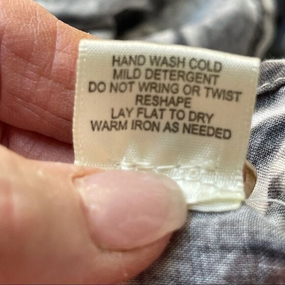 Stella Sky Gray and White Poncho Style Cold Shoulder Top - Picture 6 of 12